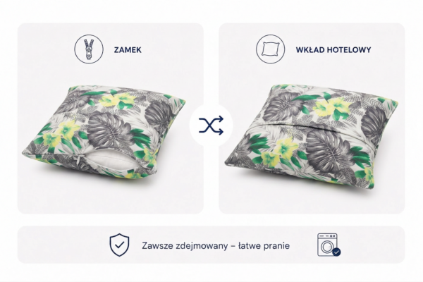 Poduszka dekoracyjna jasiek 45 x 45 poszewka zielony Family Meble — widoki i detale