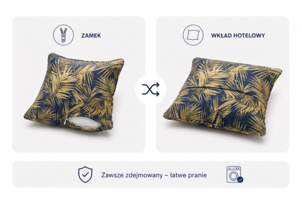 Poduszka dekoracyjna jasiek 45 x 45 poszewka granatowy Family Meble — widoki i detale