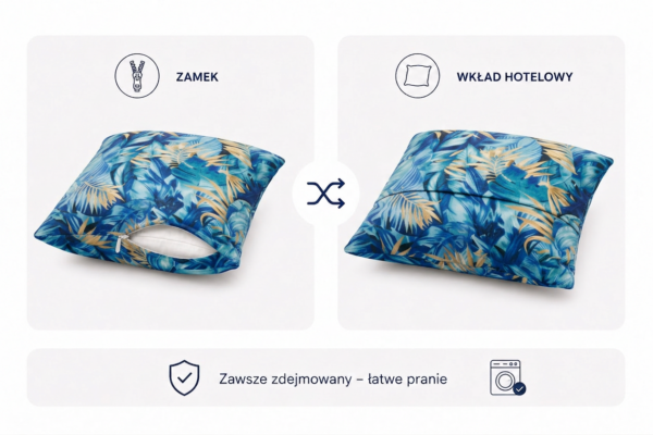 Poduszka dekoracyjna jasiek 45 x 45 poszewka niebieski welur Family Meble — widoki i detale