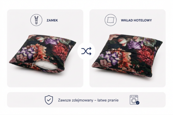 Poduszka dekoracyjna jasiek 45 x 45 poszewka welur Family Meble — widoki i detale