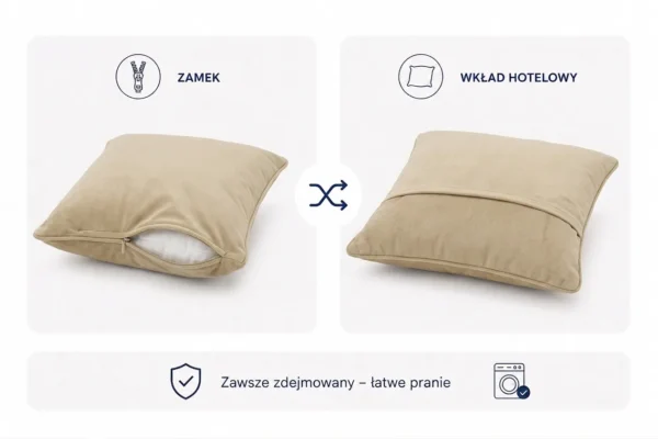 Poduszka dekoracyjna jasiek 45 x 45 poszewka beż tkanina Family Meble — widoki i detale