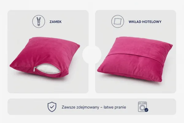 Poduszka dekoracyjna jasiek 45 x 45 poszewka róż fuksja Family Meble — widoki i detale
