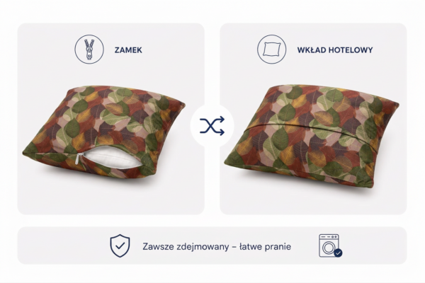 Poduszka dekoracyjna jasiek 45 x 45 poszewka miedziany Family Meble — widoki i detale
