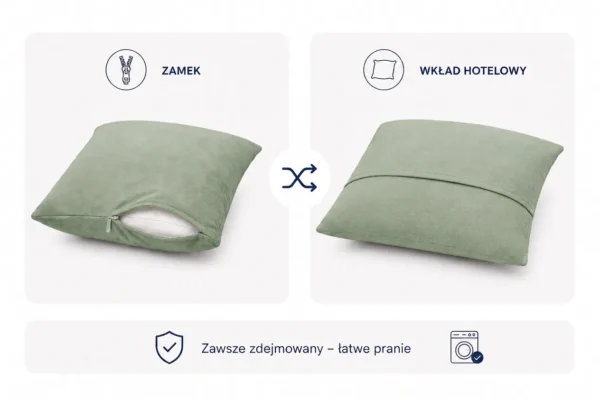 Poduszka dekoracyjna jasiek 45 x 45 poszewka miętowy zielony Family Meble — widoki i detale