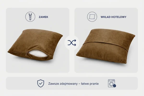 Poduszka dekoracyjna jasiek 45 x 45 poszewka beżowy tkanina Family Meble — widoki i detale