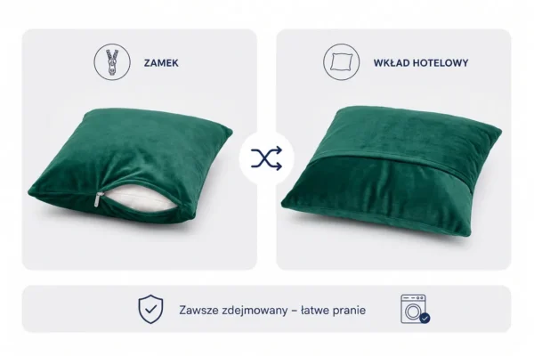 Poduszka dekoracyjna jasiek 45 x 45 poszewka turkusowy tkanina Family Meble — widoki i detale