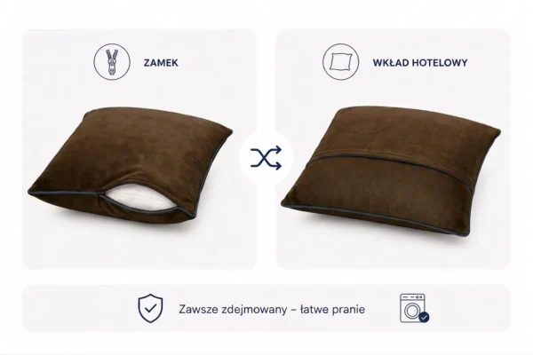 Poduszka dekoracyjna jasiek 45 x 45 poszewka brązowy tkanina Family Meble — widoki i detale