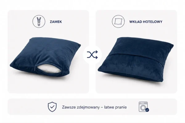 Poduszka dekoracyjna jasiek 45 x 45 poszewka granat Family Meble — widoki i detale