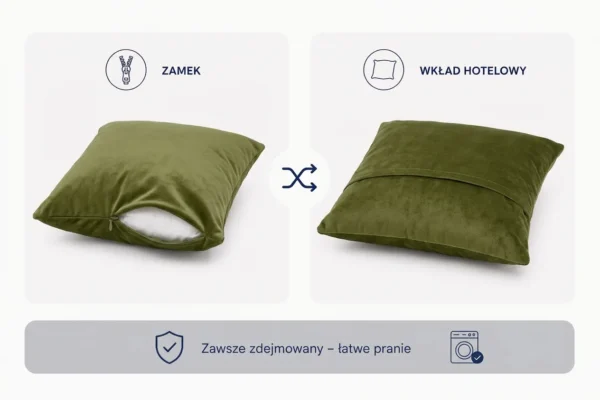 Poduszka dekoracyjna jasiek 45 x 45 poszewka jasno zielony Family Meble — widoki i detale
