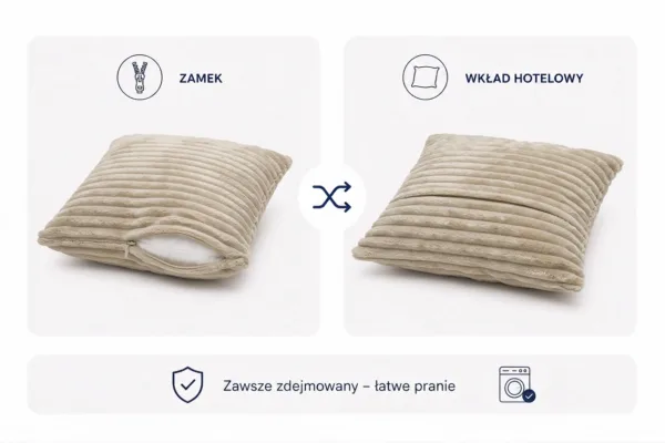 Poduszka dekoracyjna jasiek 45 x 45 poszewka szary sztruks Family Meble — widoki i detale