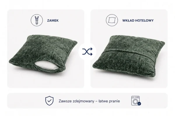Poduszka dekoracyjna jasiek 45 x 45 poszewka szary szenil Family Meble — widoki i detale