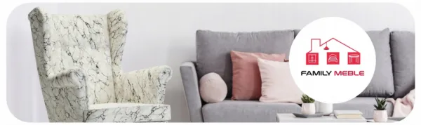 Family Meble — Fotel uszak skandynawski bujany płozach biały salonu Design Family Meble