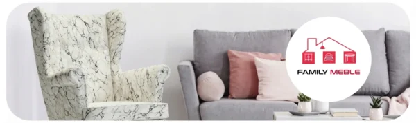 Family Meble — Fotele uszak skandynawskie biały marmur wzór carrara Design Family Meble