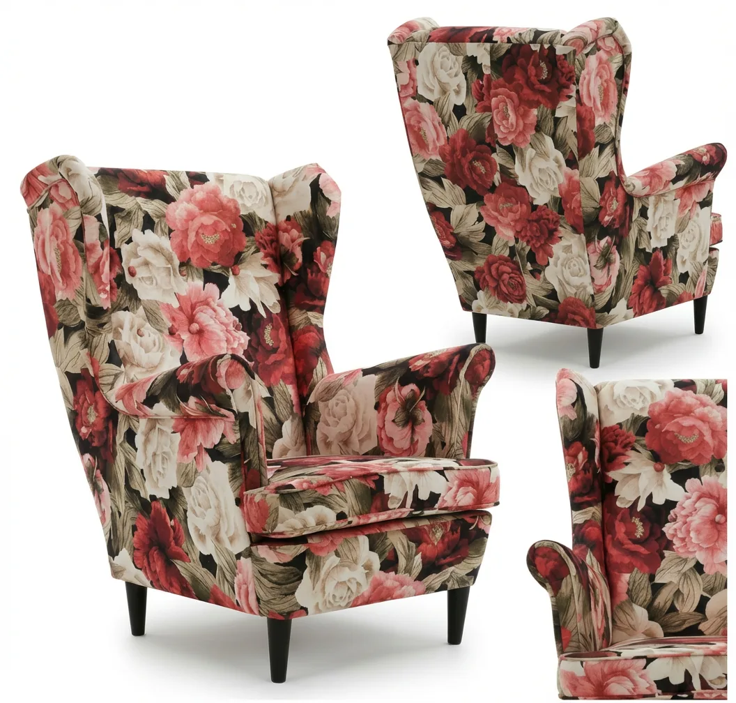 Fotel uszak skandynawski Spring Print Family Meble