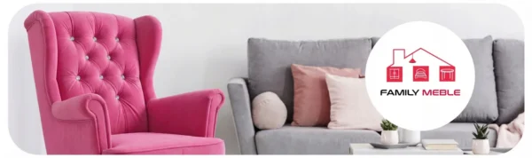 Family Meble — Fotele uszaki fuksja różowe design glamour kryształki Gaja Family Meble