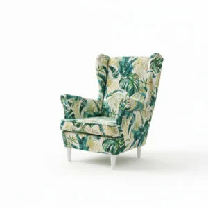 Fotel uszak skandynawski Poly Print Family Meble - zielony