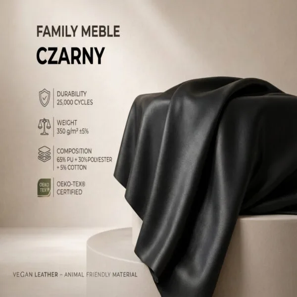 Fotele uszak skandynawskie 2szt. pufą czarny skaj ekoskóra Family Meble — tkanina
