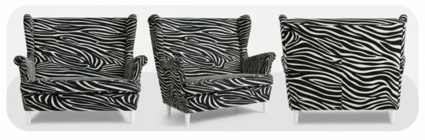 Sofa Kanapa Uszak Skandynawska Zebra Designerska salonu Ari Family Meble — widoki produktu
