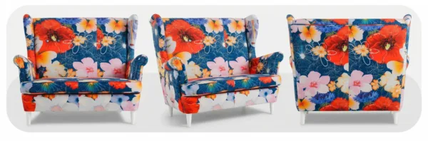 Sofa Kanapa Uszak Skandynawska Kwiaty Maki Designerska salonu Family Meble — widoki produktu