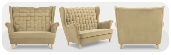 Sofa Kanapa Uszak Skandynawska welurowa sprężynach salon Carol Family Meble — widoki produktu