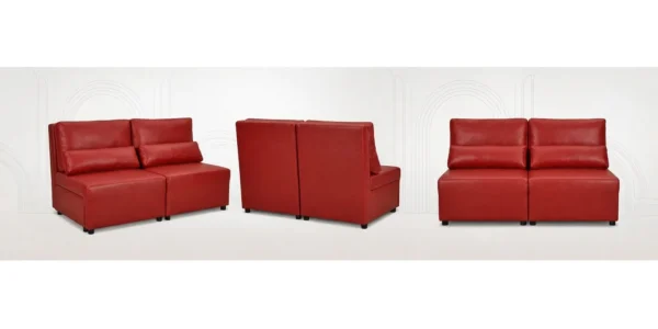 KANAPA 2 os sofa rozkładana spania poj. czerwona ekoskóra KIMO Family Meble — widoki produktu
