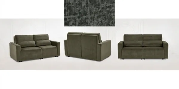Kanapa 2 os sofa rozkładana spania pojemnik szary antracyt welur KOMO — widoki produktu