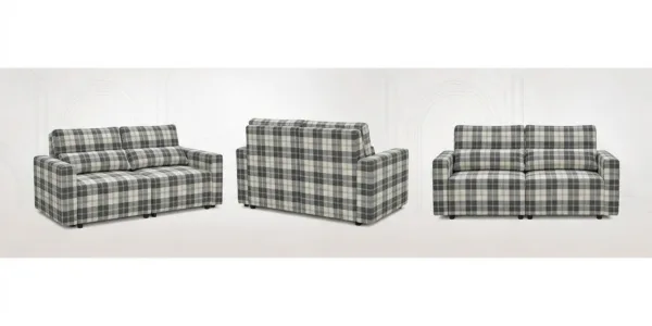 Kanapa 2 os sofa rozkładana spania pojemnik czarny biały Komo Family Meble — widoki produktu
