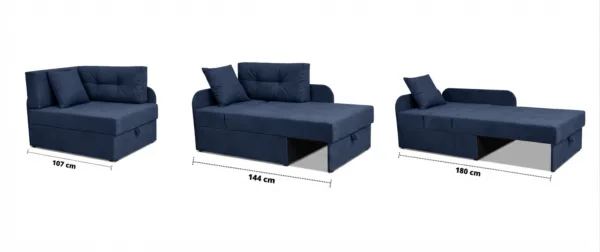 Łóżko dziecięce sofa kanapa rozkładana pojemnik Denis granat Family Meble — widoki produktu