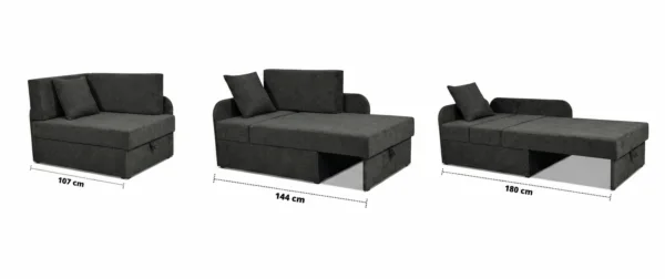 Łóżko dziecięce sofa kanapa rozkładana pojemnik Denis szary Family Meble — widoki produktu