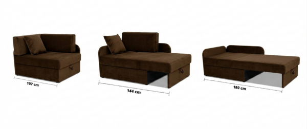Łóżko dziecięce sofa kanapa tapczanik z  bokami brązowy Denis Family Meble — widoki produktu