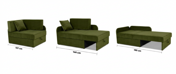 Łóżko dziecięce sofa kanapa jasno zielony khaki moro Denis Family Meble — widoki produktu