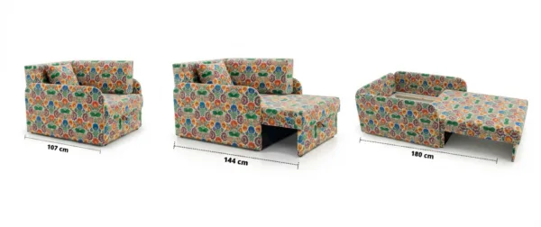 Łóżko dziecięce sofa kanapa rozkładana pojemnik biały Denis 3B Family Meble — widoki produktu