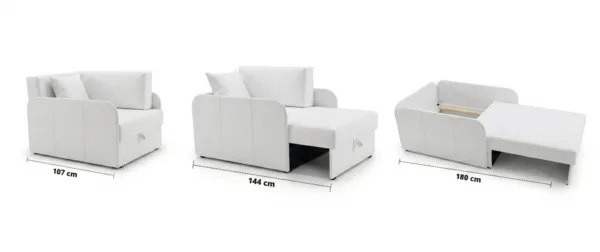 Łóżko dziecięce sofa kanapa biały Denis 3B ekoskóra skaj mięka Family Meble — widoki produktu