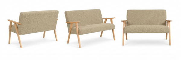 Sofa w stylu PRL retro kanapa vintage boucle beżowy Soler Family Meble — widoki produktu