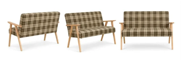 Sofa w stylu PRL retro kanapa vintage pleciony brąz Soler Family Meble — widoki produktu