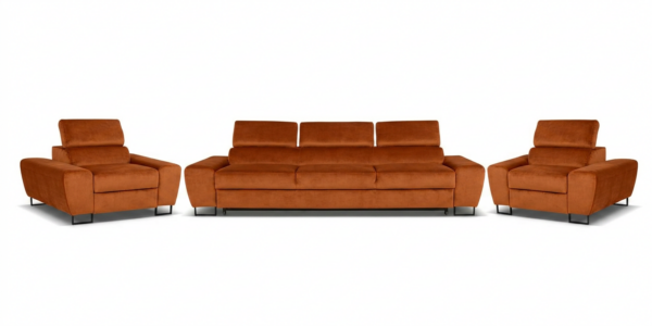 Zestaw wypoczynkowy sofa 3 kanapa fotele salonu welur Savio Family Meble — widoki produktu