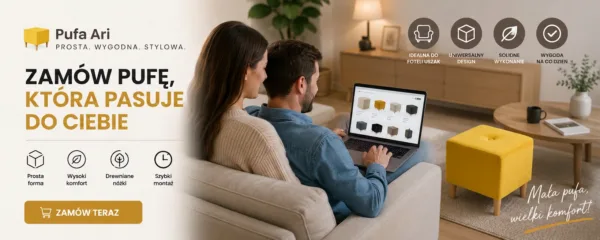 Pufa podnóżek siedzisko kostka żółty tapicerowana Ari Family Meble — widoki produktu
