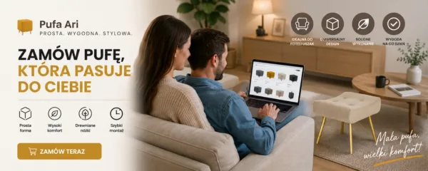 Luna Pufa skandynawska puf Podnóżek Siedzisko Salonu beżowa Family Meble — widoki produktu