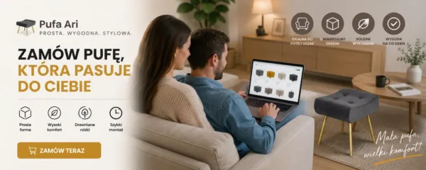Luna Pufa skandynawska puf Podnóżek Siedzisko Salonu szara Family Meble — widoki produktu