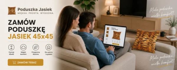 Poduszka dekoracyjna jasiek 45 x 45 poszewka welur Tiger Family Meble — widoki produktu