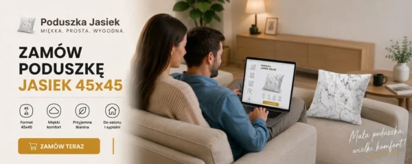 Poduszka dekoracyjna jasiek 45 x 45 poszewka biały tkanina Family Meble — widoki produktu