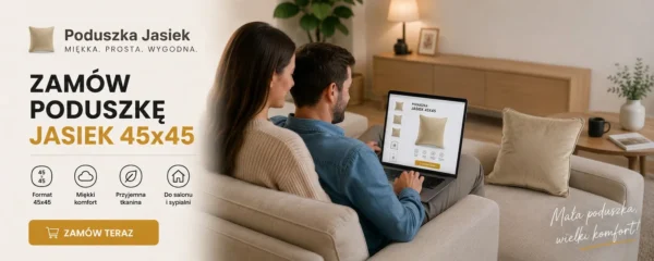 Poduszka dekoracyjna jasiek 45 x 45 poszewka beż tkanina Family Meble — widoki produktu