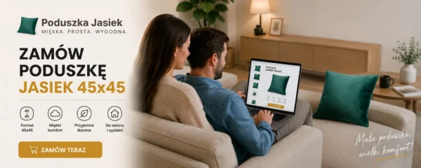 Poduszka dekoracyjna jasiek 45 x 45 poszewka turkusowy tkanina Family Meble — widoki produktu