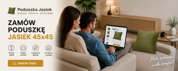 Poduszka dekoracyjna jasiek 45 x 45 poszewka oliwkowy tkanina Family Meble — widoki produktu