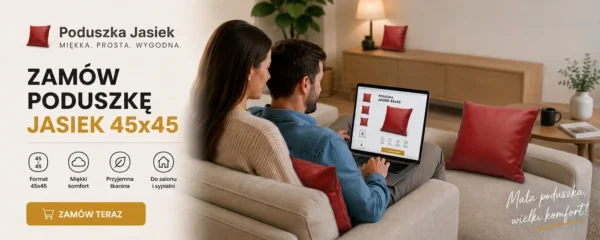 Poduszka dekoracyjna jasiek 45 x 45 poszewka czerwony ekoskóra Family Meble — widoki produktu