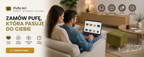 Pufa podnóżek siedzisko kostka zielony welur tapicerowana FAMI Family Meble — widoki produktu