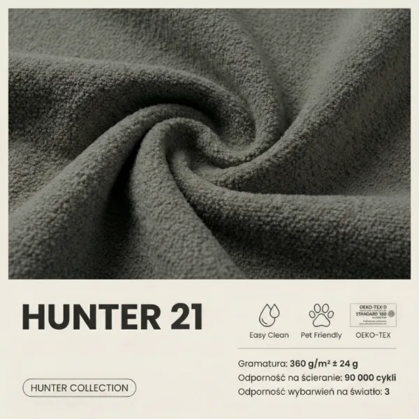 Fotel rozkładany spania pojemnik szary welur wygodny do salonu Komo Family — tkanina