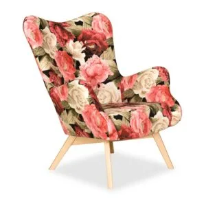 Fotel skandynawski Luna Print Family Meble - czerwony