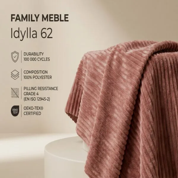 Poduszka dekoracyjna jasiek 45 x 45 poszewka róż sztruks Family Meble — tkanina