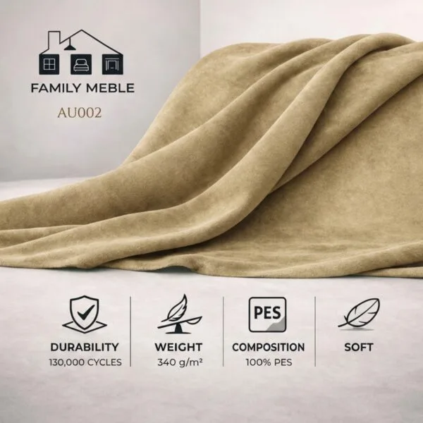 Fotele uszaki skandynawski beż welur wygodne tapicerowane Zoja Family Meble — tkanina